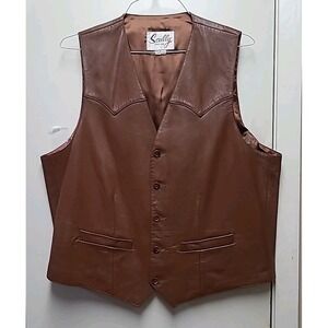 Scully Men's Classic Western brown Leather Vest  Size 46
